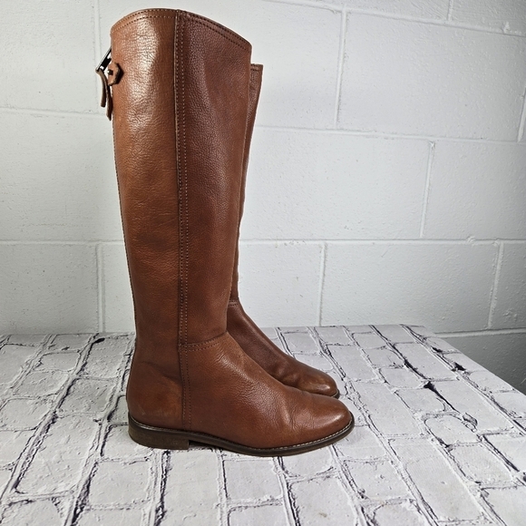 Madewell Sidney brown tall leather low heel equestrian riding boots - Picture 7 of 11